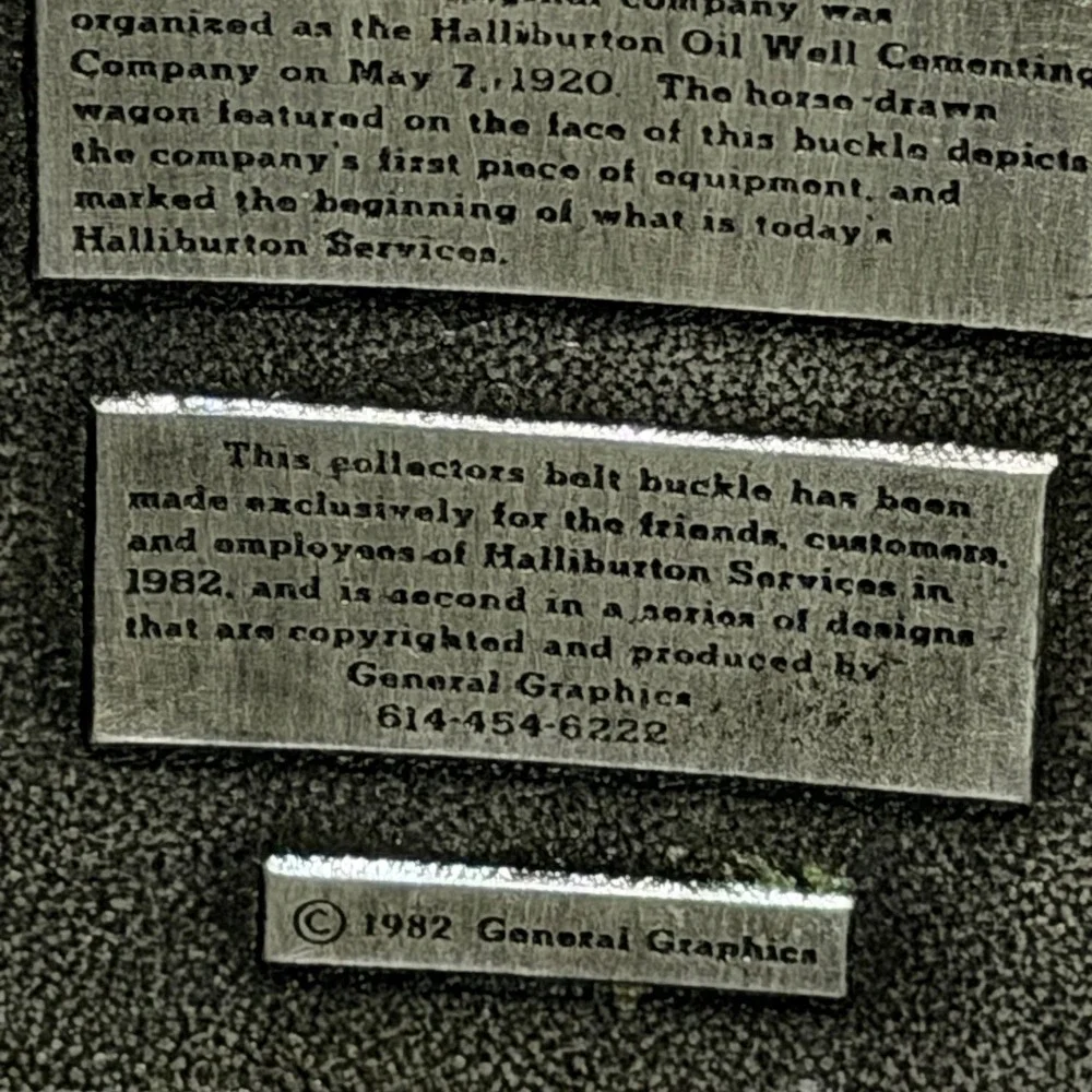 Vintage 1982 Halliburton Services Super Cementer 1920 Belt Buckle Oil Gas Promo